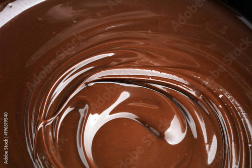 Melting chocolate, melted delicious chocolate for praline icing confectionery
