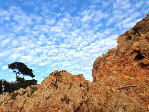 Rock formation on Costa Brava coast in Spain