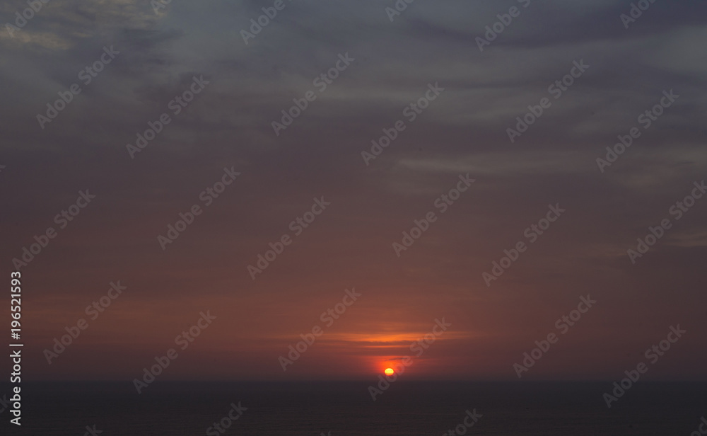 Sunset at Miraflores Lima Peru. Coast. Ocean