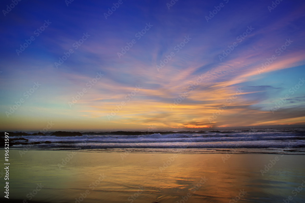 Naklejka premium sunset beach california