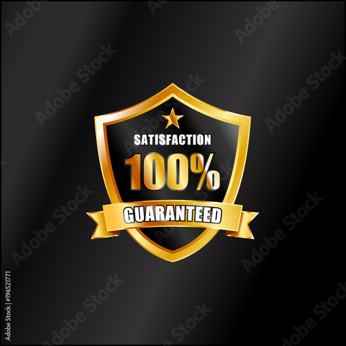 satisfaction guaranteed vector badge in gold color