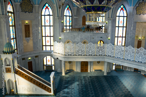 The interior of the mosque Kul Sharif.