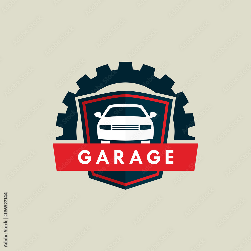 car repair service and garage logo template
