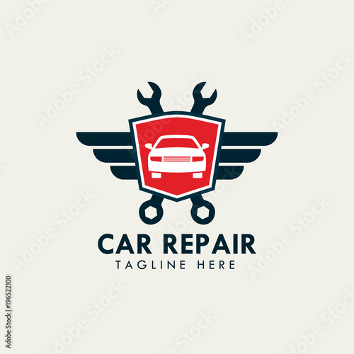 car repair service and garage logo template