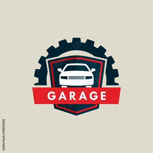 car repair service and garage logo template