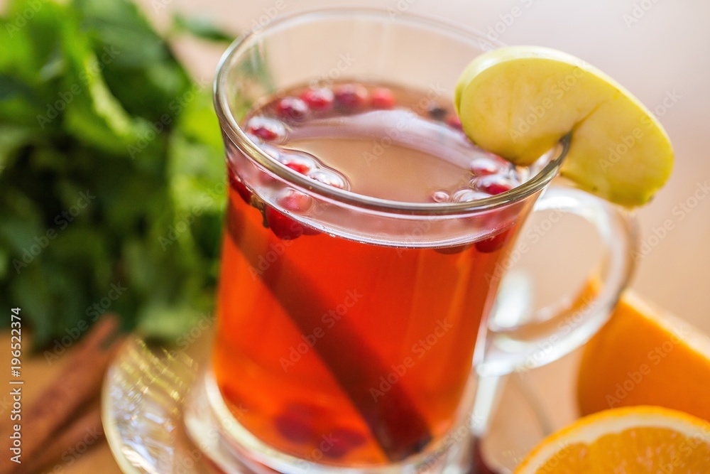 Drink with Apple and Cinnamon Stick Drink with Apple and Cinnamon Stick