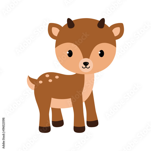 Adorable little deer. Vector illustration in flat style.