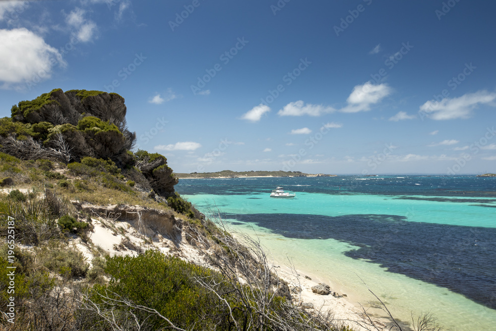 The color the Indian Ocean comes to life off the rocky coastline of Rottnest Island, near Perth in Western Australia.