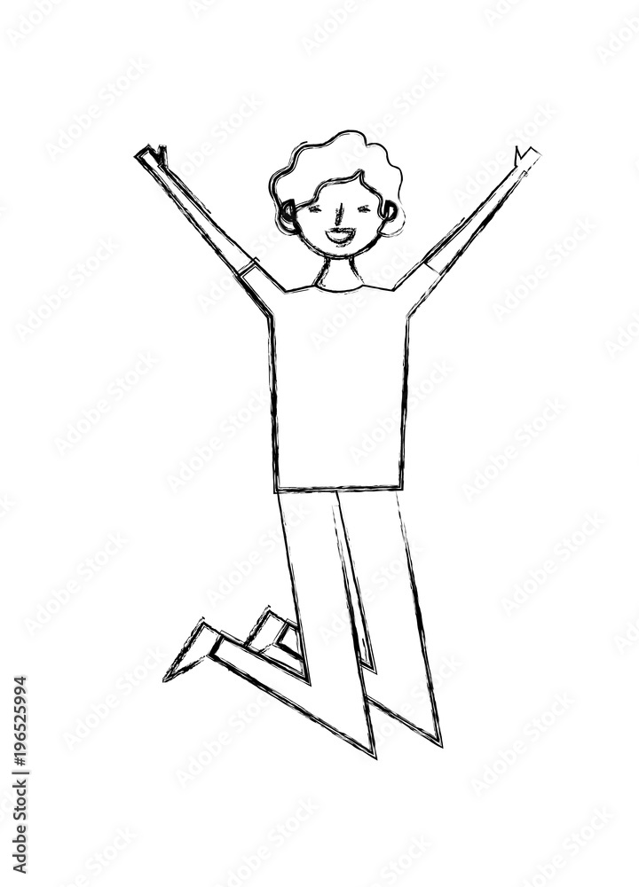 jumping young people male man vector illustration sketch design jumping young people male man vector illustration sketch design