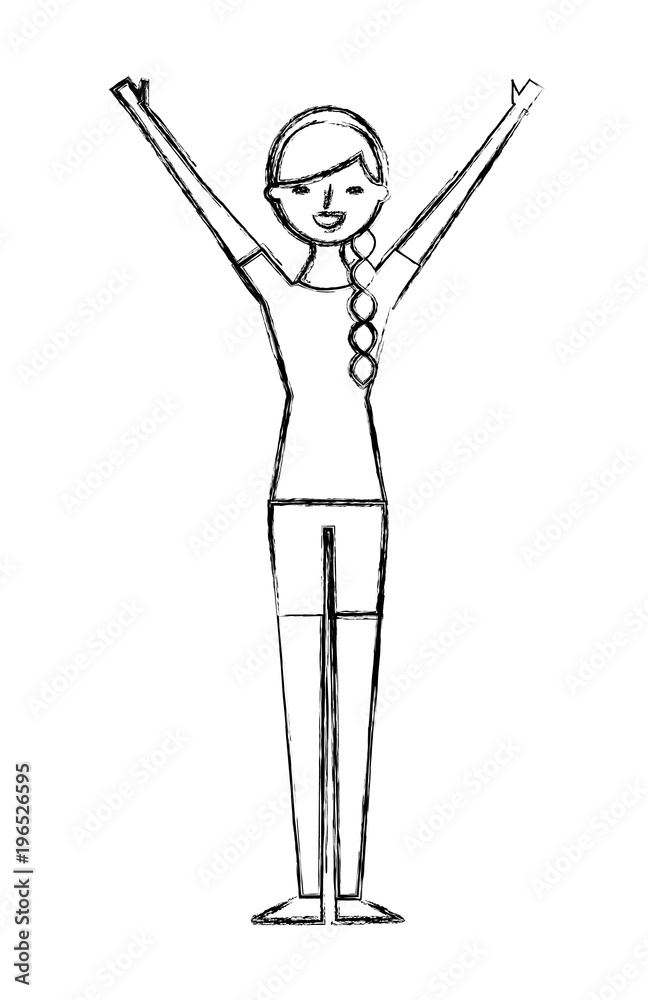 young woman people character gesturing with arms vector illustration sketch design young woman people character gesturing with arms vector illustration sketch design