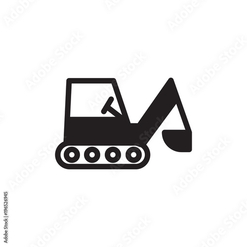 excavator, digging tool filled vector icon. Modern simple isolated sign. Pixel perfect vector  illustration for logo, website, mobile app and other designs