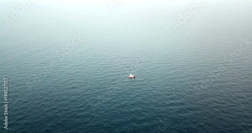 Aerial view of a ship 