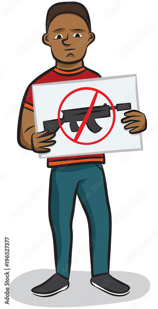 Young person holding a sign in protest of gun violence.