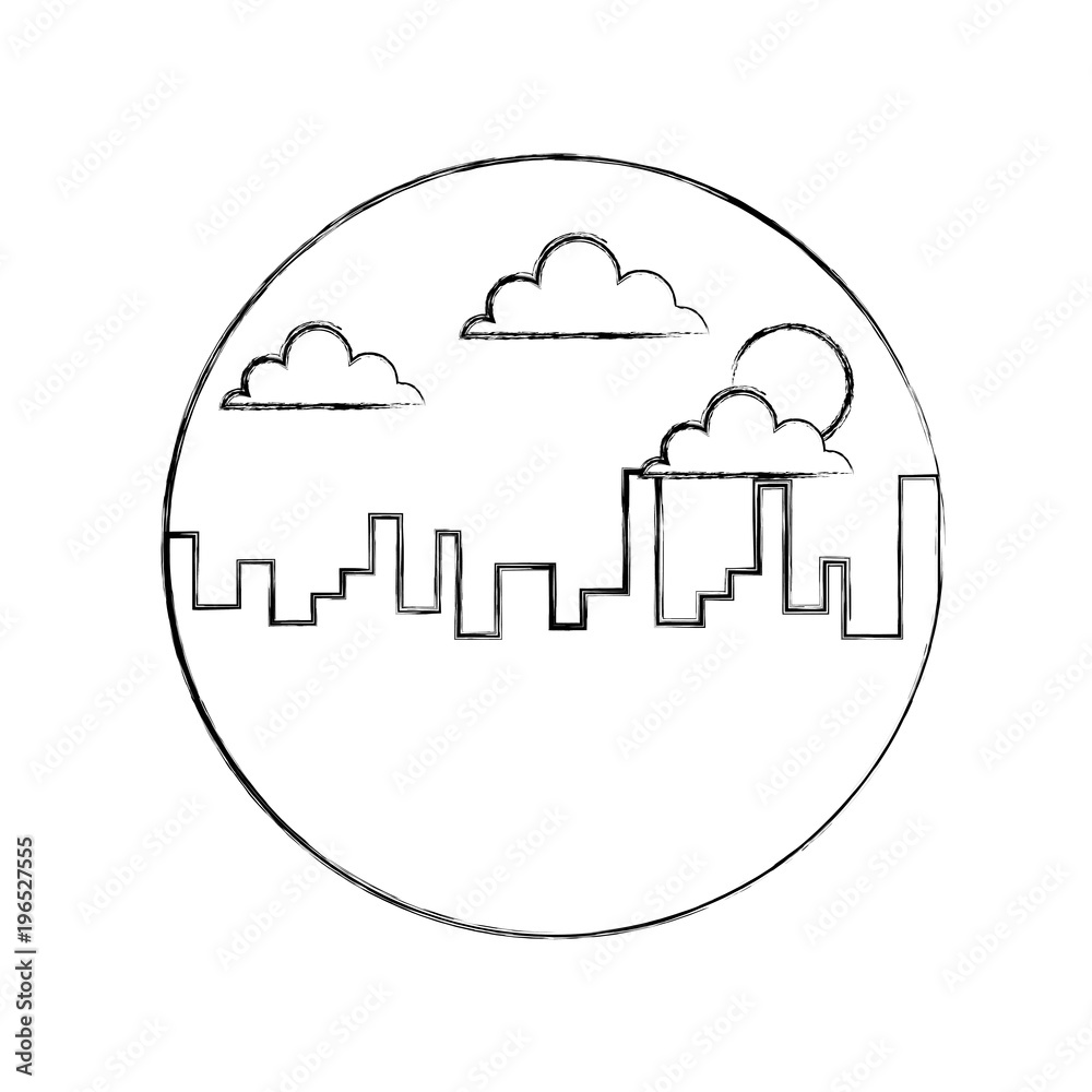 landscape urban city building morning clouds sun vector illustration sketch design landscape urban city building morning clouds sun vector illustration sketch design