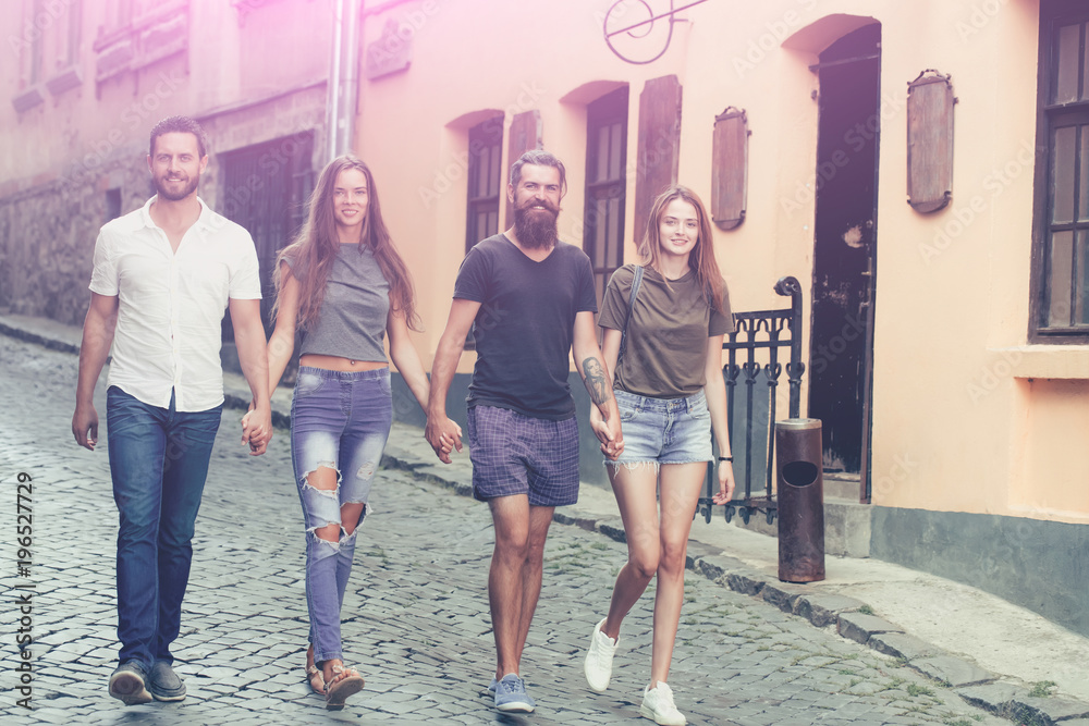 Obraz premium People, group, friends, youth, relations, friendship