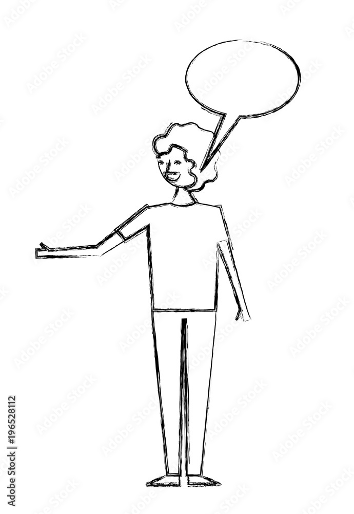 young people male man with speech bubble talk vector illustration sketch design young people male man with speech bubble talk vector illustration sketch design