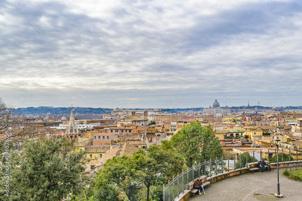 Rome Aerial View From Pincio Viewpoint