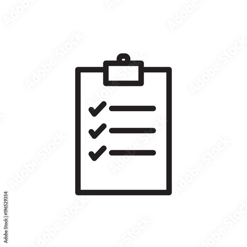 checklist outlined vector icon. Modern simple isolated sign. Pixel perfect vector  illustration for logo, website, mobile app and other designs