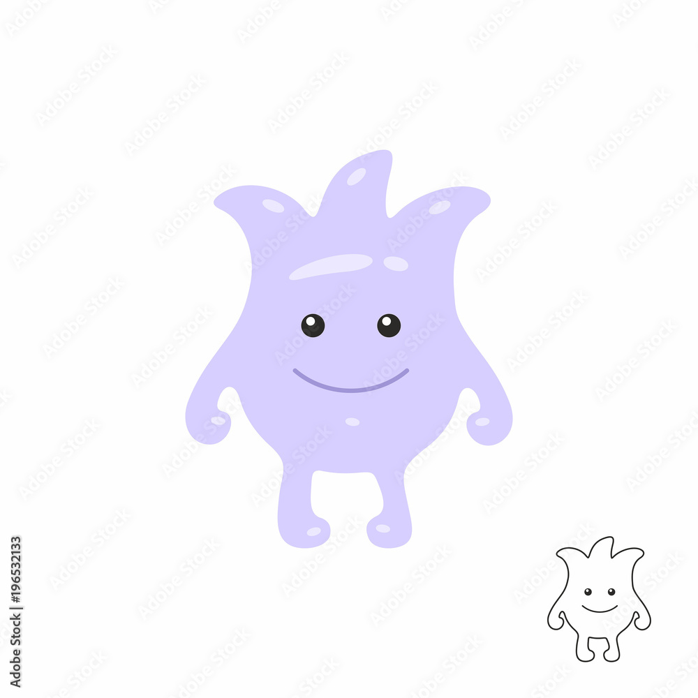 Cute purple Cartoon Monster