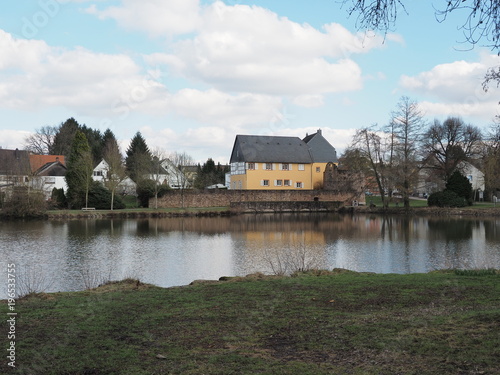 Gustavsburg in Jägersburg mit Schloßweiher, Saarland, Deutschland 