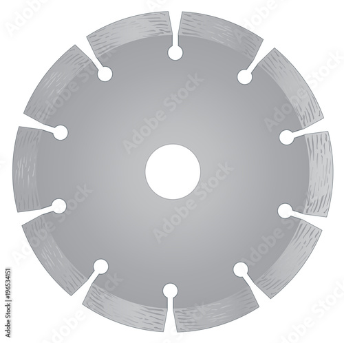 Cutting disk with diamonds - Diamond disc for concrete on the white background vector eps 10