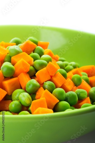 Orange Carrots and Green Peas