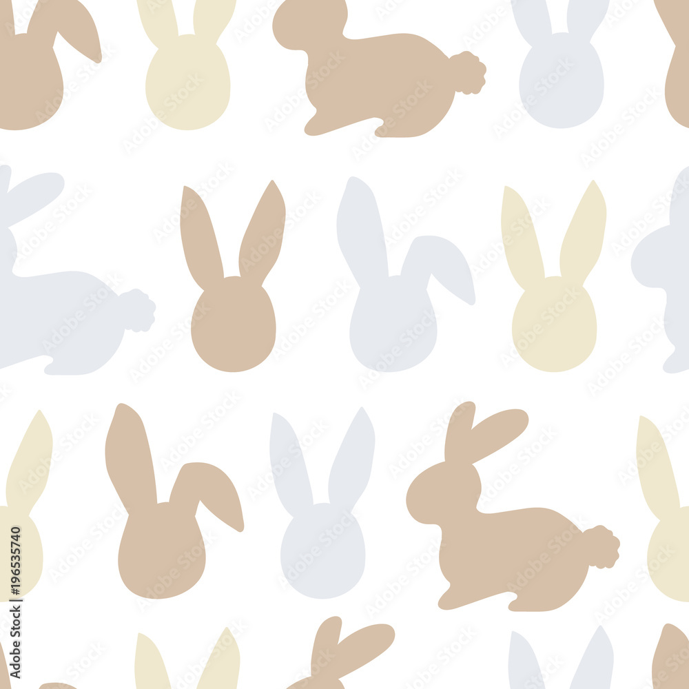 Happy easter bunny pattern. Egg hunt vector illustration for flyer, design, scrapbooking, poster, banner, web element