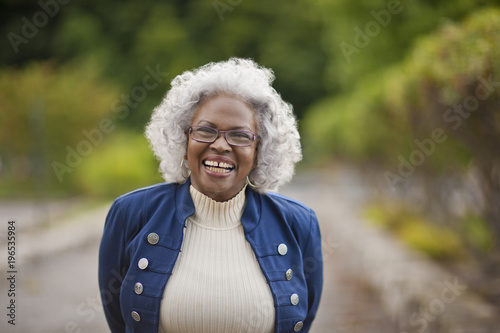 Portrait of a happy senior woman. photo