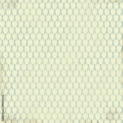 Pale pastel color vector seamless pattern whith light tulips on grunge background. Texture for wrapping paper, scrapbooking design