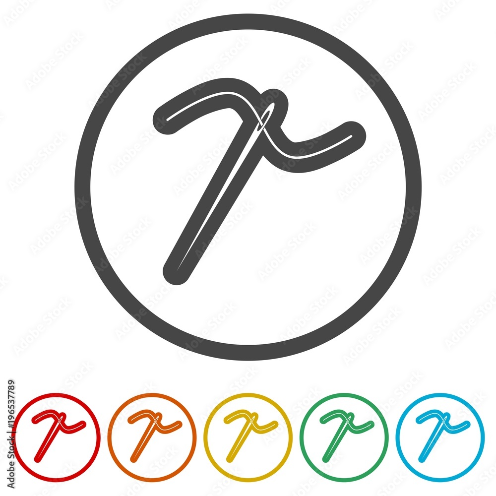 Needle icon, Thread and needle icon, 6 Colors Included Needle icon, Thread and needle icon, 6 Colors Included
