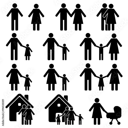 People Family Person Icons Set