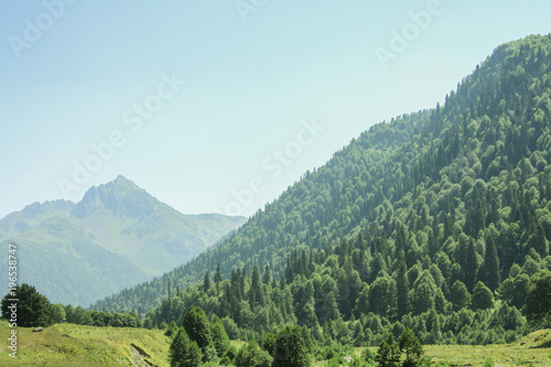 Fototapeta Naklejka Na Ścianę i Meble -  Picturesque natural landscape on mountains.
