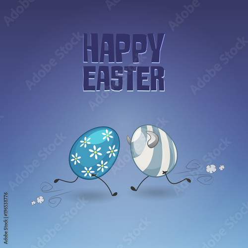 Easter eggs will strike one another and break up - happy easter text