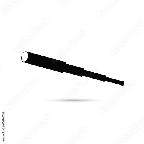 telescope icon vector in black