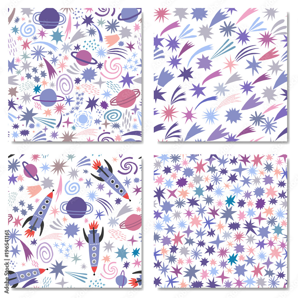 Vector space seamless pattern background set Vector space seamless pattern background set