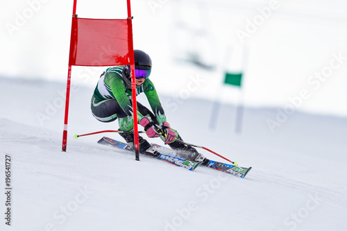 Fotografie Giant Slalom Skier at a Gate