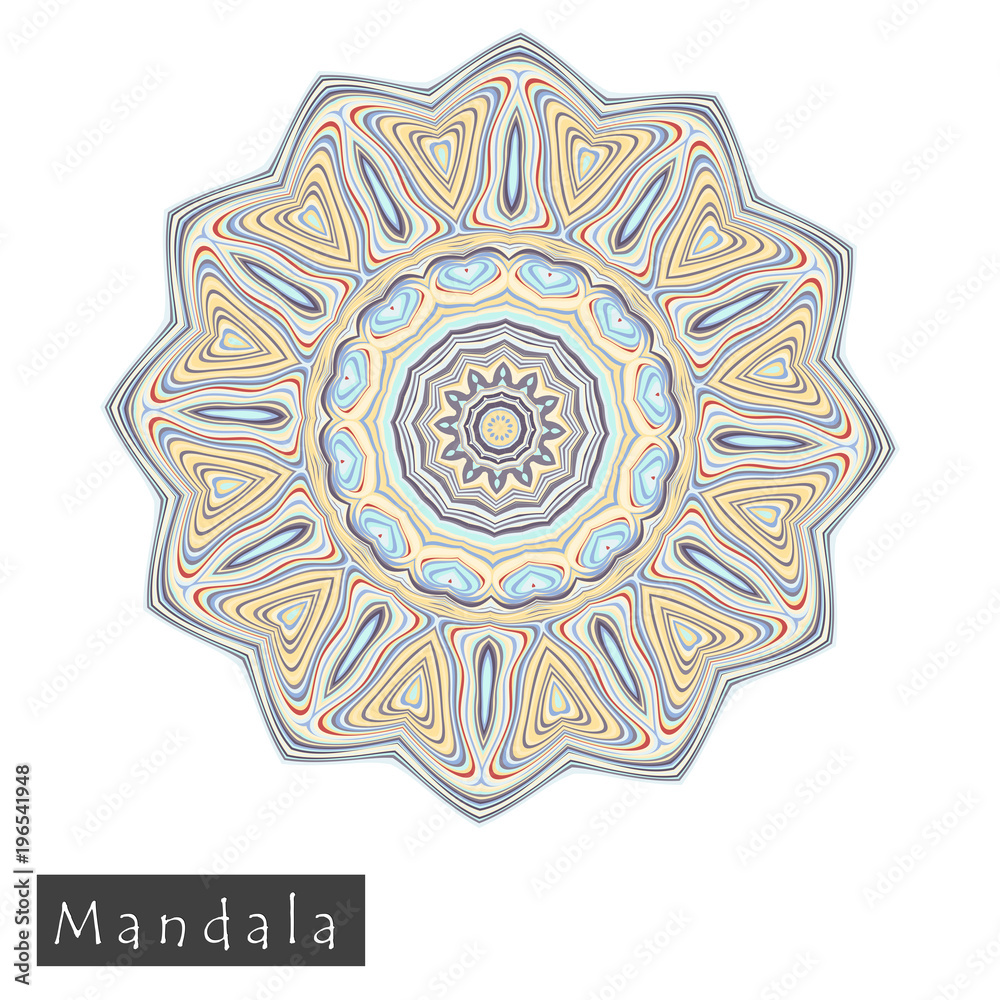Made of thin lines detailed mandala.