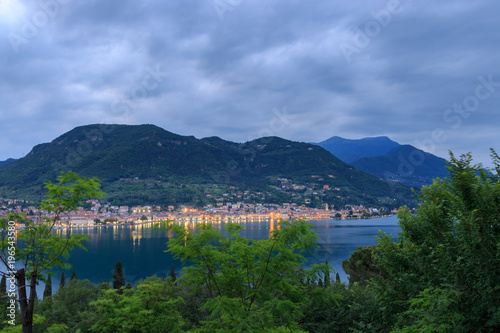 Cityscape Salo  Italy at dusk