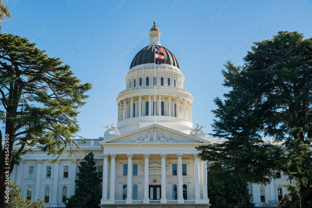 Exterior view of the historical California State Capitol