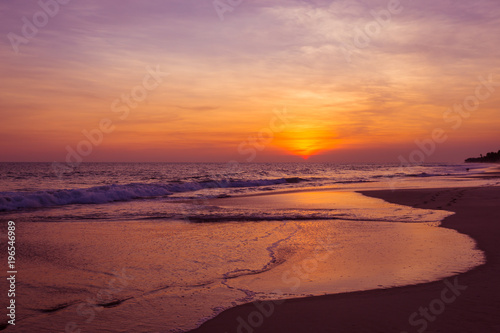 Landscape of sunset on the beach