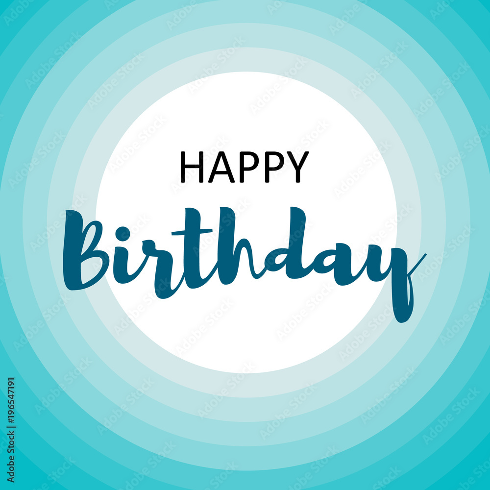 Happy birthday card for men on blue circles Stock Vector | Adobe Stock