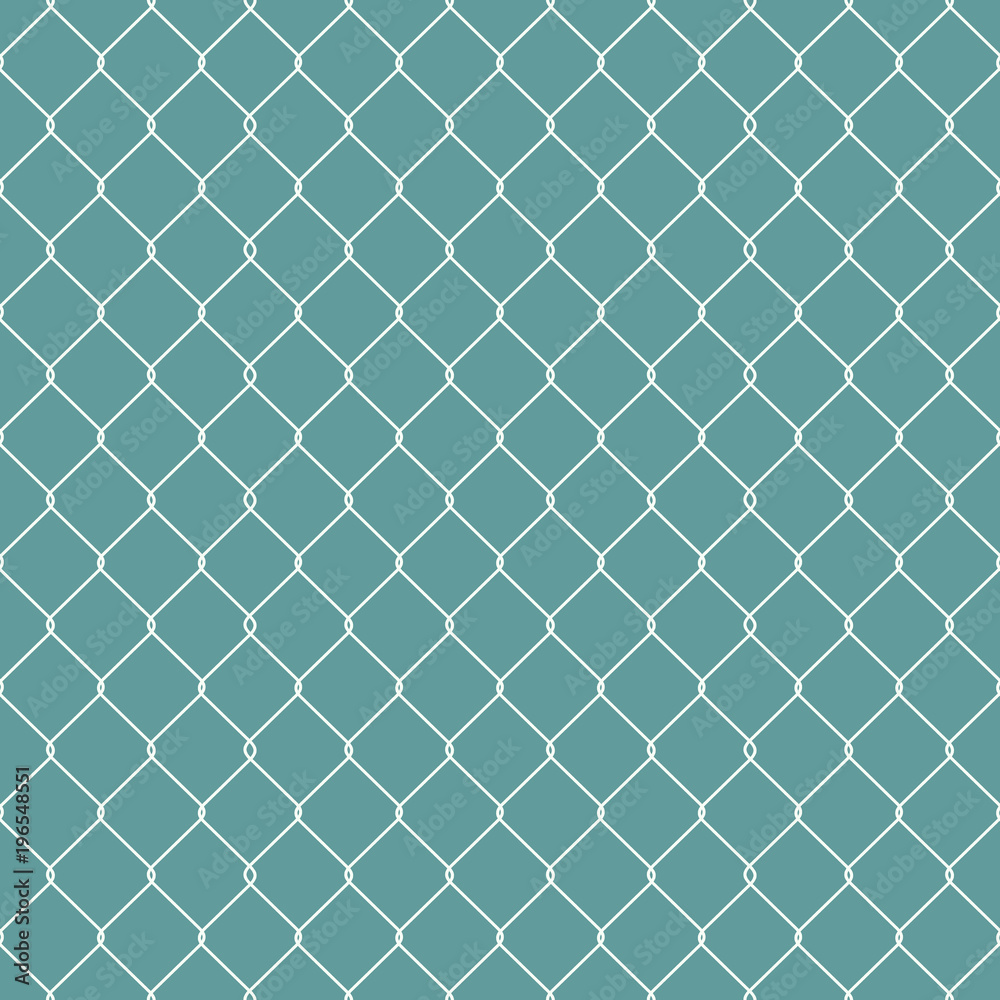Metallic wired Fence seamless pattern isolated on blue background. Steel Wire Mesh. Vector Illustration Metallic wired Fence seamless pattern isolated on blue background. Steel Wire Mesh. Vector Illustration
