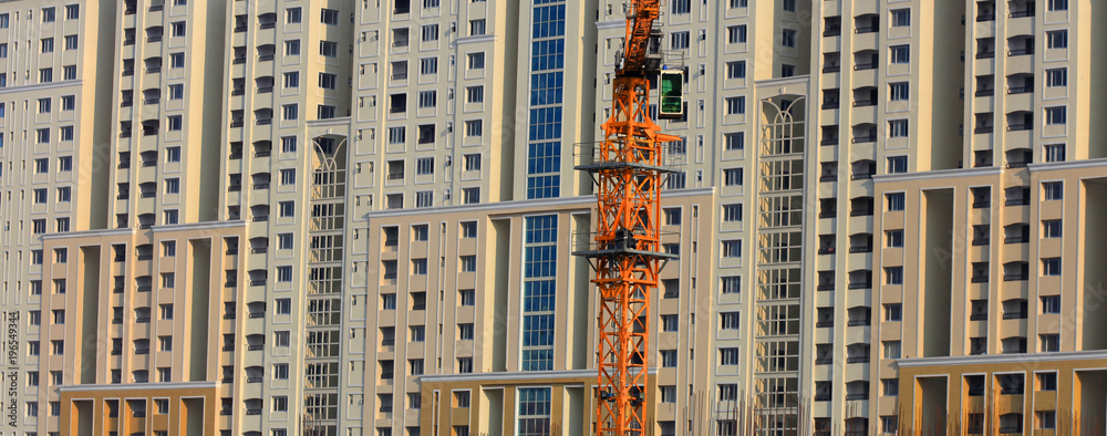 Close up shot of tall apartment building Close up shot of tall apartment building