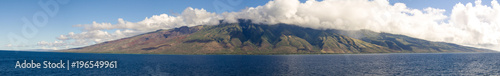 Molokai island seen from the ocean