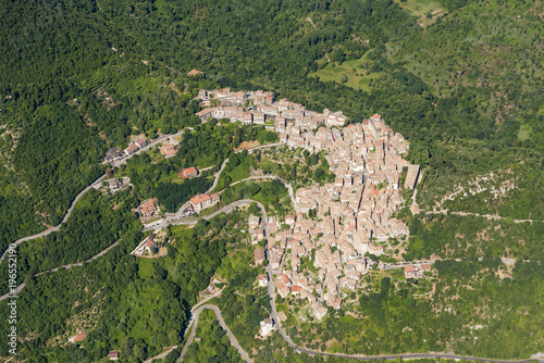 Aerial image of the village of Patrica in the Lazio region of Italy photo