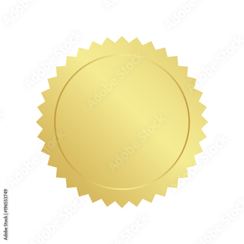 Realistic gold seal vector.