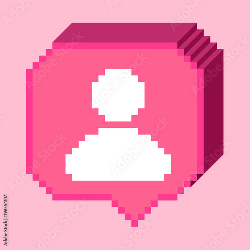 8 bit 3D subscriber icon 