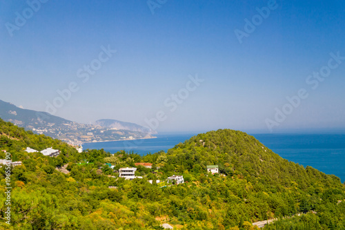 Summer sea and mountains in Crimea.