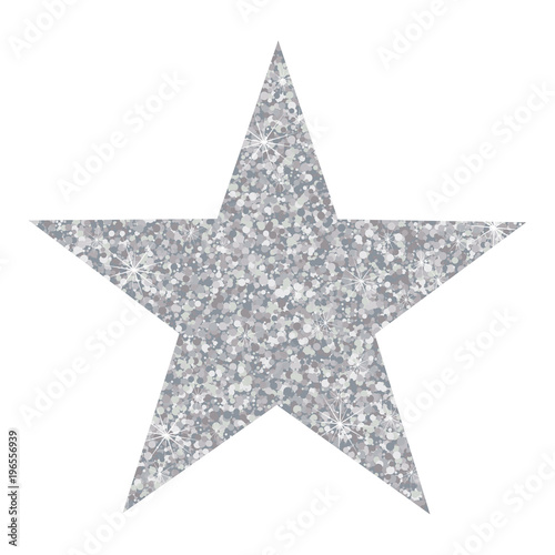 Vector luxury silver star. Element for advertising poster for restaurant, boutique and cafe, jewelry, fashion and party.