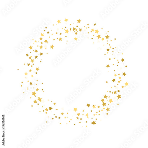 Stream gold stars on a white background. Vector